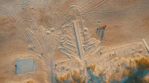 Waves view from top in the sand beach Stock Footage 63153038