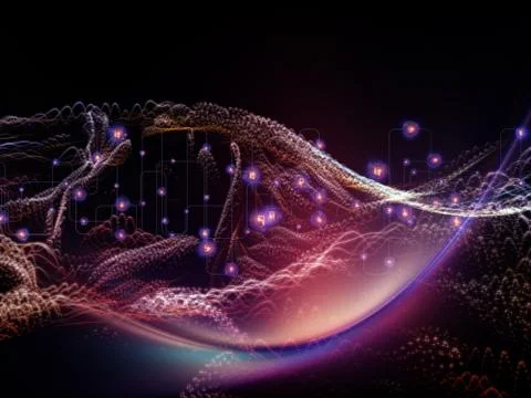 Waves of Virtual World Stock Illustration