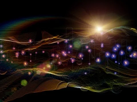 Waves of Virtual World Stock Illustration