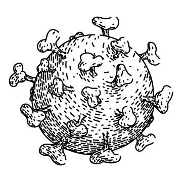 Waves virus sketch hand drawn vector Stock Illustration
