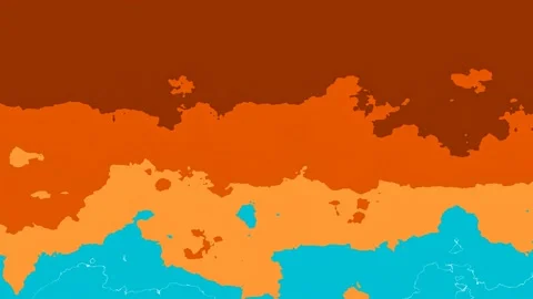 Waves of warm colors, evaporation, flat and seamless loop Video stock 124421818