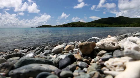 Waves wash over rocks in the virgin islands Stock Footage 41314945