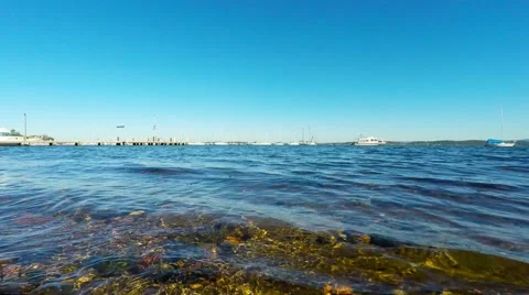 Waves Washing in From the Bay  Stock Footage 66458041