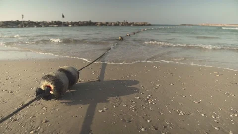 Waves washing onto the beach Stock Footage 88731191