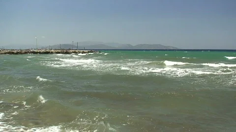 Waves washing over the rocks 2 Stock Footage 490946