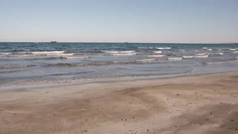 Waves washing the shore in Cyprus Stock Footage 149217427