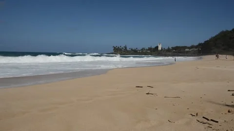 Waves washing up on shore Stock Footage 48034110