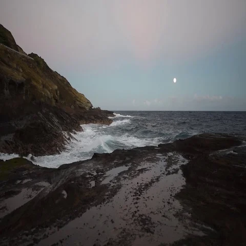Waves washing up on shore Stock Footage 69534078
