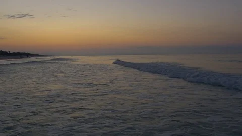 Waves Washing on the Shore Wide  Stock Footage 84985189