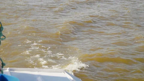 Waves on the water from the boat Stock Footage 113535212