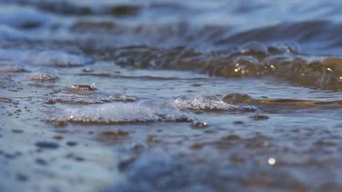 Waves on the Water in the Lake Stock Footage 80470561