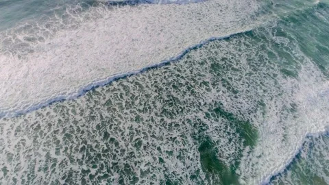 Waves of water of ocean and sea high tide stormy sea scene nature background HD Stock Footage 336579770