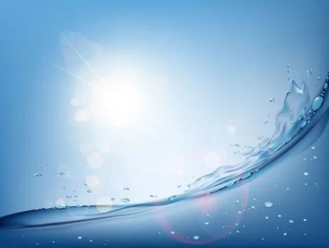 Waves on the water surface. Illustrazione stock