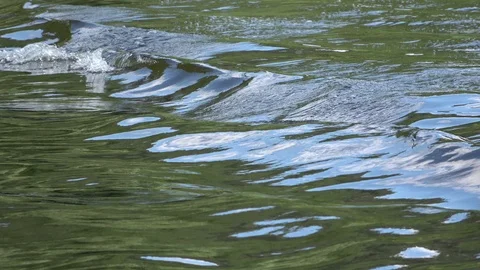 Waves at the water surface from passenger ship Stock Footage 111817757
