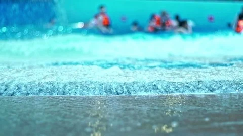 Waves water in a swimming pool aqua park. Video stock 78501934