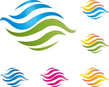 Waves, water, wellness, logo Stock Illustration