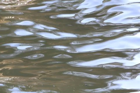 Waves on the water, which are painted by nature darkly and look dangerous Stock Photos
