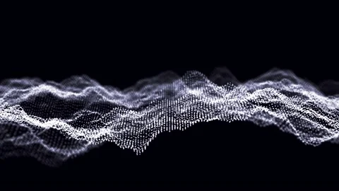 Waves in white 3D particle net Stock-Footage 233513836