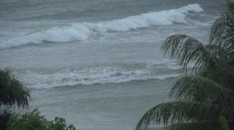 Waves white capping in distance, Bentotta Stock Footage 41388077