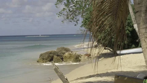 Waves, White Sand on Caribbean beach Slow Motion Stock Footage