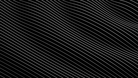 Waves of white stripes on a black background. Abstract loop animation 4k Stock Footage 183452807