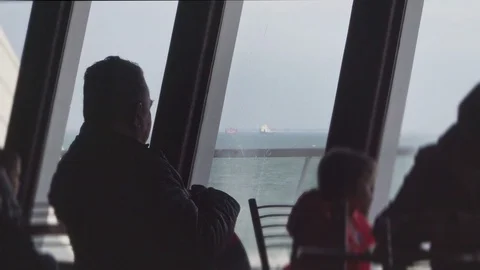 Waves from the window of a floating ship Stock Footage 102237214