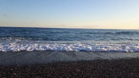 Waves in winter Stock Footage 98932248