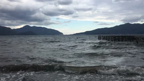 Waves in winter season Stock Footage 229777654