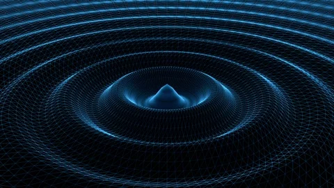 Waves Wireframe lines moving around Stock Footage 252059951
