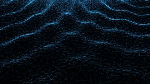 Waves Wireframe moving from the center and spreading outwards Stock Footage 252060663