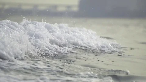 Waves from a yacht in Dubai Stock Footage 76349969