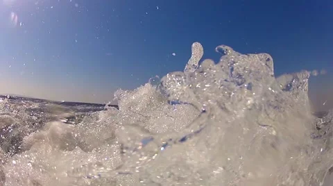 Waves from the yacht Stock Footage 61805649