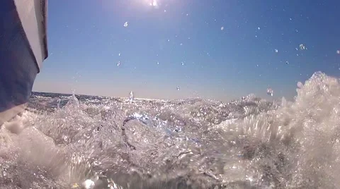Waves. Yacht. The sun Stock-Footage 61805693