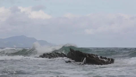 Waves in zumaia Stock Footage 195451723