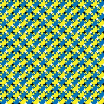 Wavign Puzzles, Abastract Vector Seamless Pattern. Ukranian Flag Stock Illustration