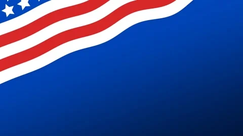 Waving American Flag on Blue Background with Copy Space for Patriotic Themes. Stock Footage 339210167