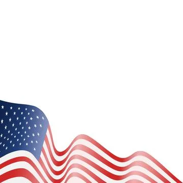 Waving American Flag Corner Vector Illustration Design for Patriotic Celebr.. Stock Illustration