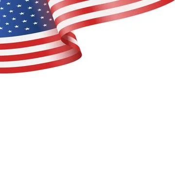 Waving American Flag Corner Vector Illustration with Bold Layered Fabric Fold Stock Illustration