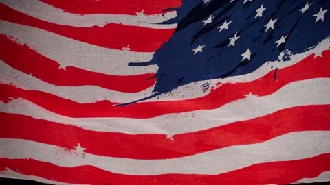 Waving American Flag Stock Footage 77781494