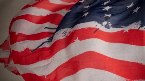 Waving American Flag Stock Footage 77781504