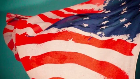 Waving American Flag Stock Footage 77781517