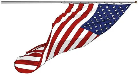 Waving American Flag Stock Illustration
