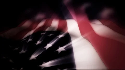 Waving American Flag with Light Effects Stock Footage 93315376