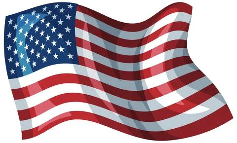 Waving American Flag Vector Illustration 스톡 일러스트