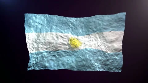 Waving Argentina  flag on dark background. Stock Footage 181123408