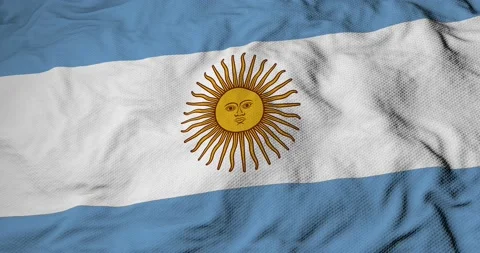 Waving Argentinian flag in 3D rendering Stock-Footage 214446638
