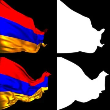 Waving Armenian Flags Illustrazione stock