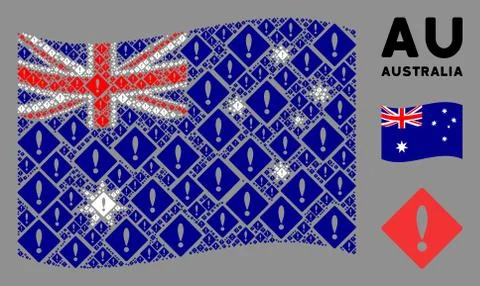 Waving Australia Flag Collage of Error Items Ilustración de archivo