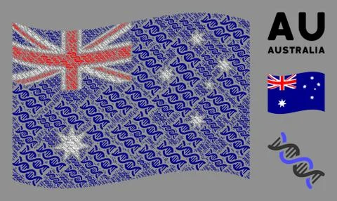 Waving Australia Flag Composition of DNA Spiral Icons Stockillustratie