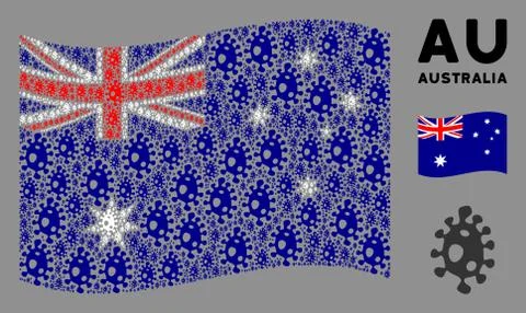 Waving Australia Flag Pattern of Infection Cell Items イラスト素材